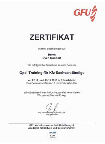 GFU Akademie - Opel Training für Kfz-Sachverständige